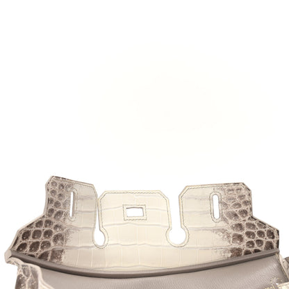 Hermes Matte Niloticus Crocodile Himalaya Birkin 25 Blanc 16 of 31