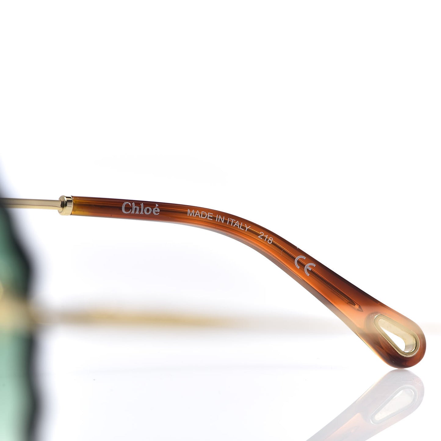 Rosie Bevelled Round Sunglasses CE142S Gold Gradient Green