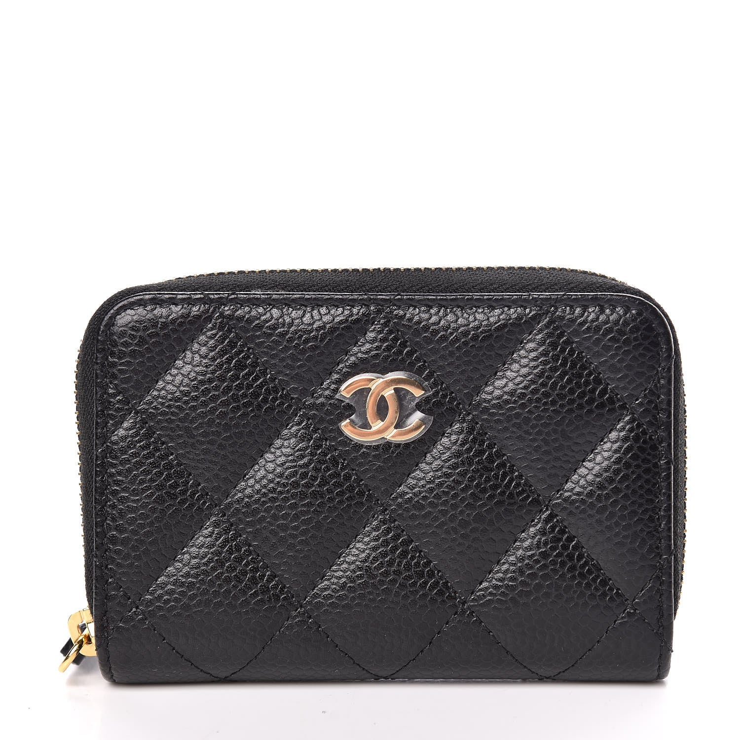 Chanel Caviar Quilted Zip Coin Purse Black 1 of 8