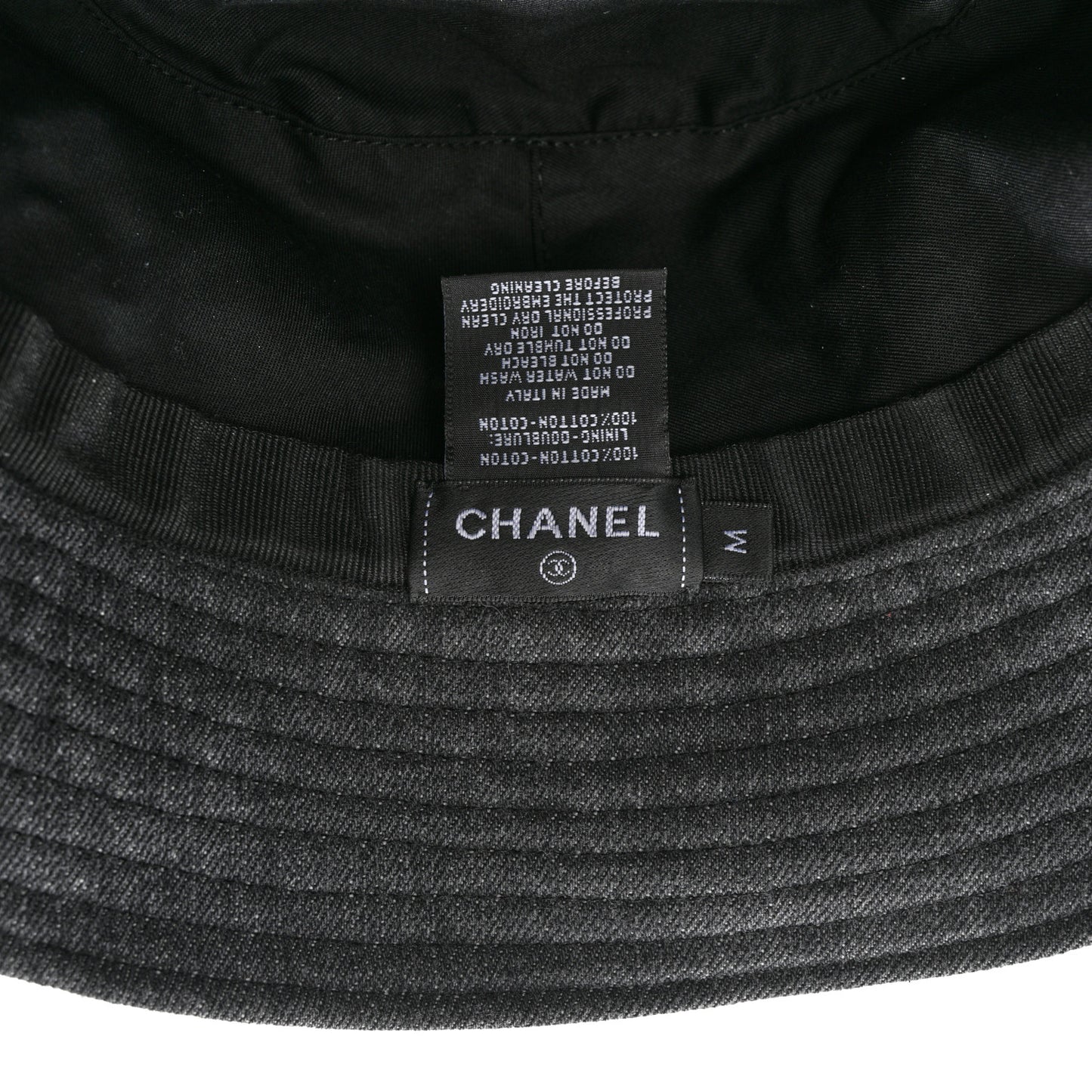 Fabric Logo Bucket Hat M Grey