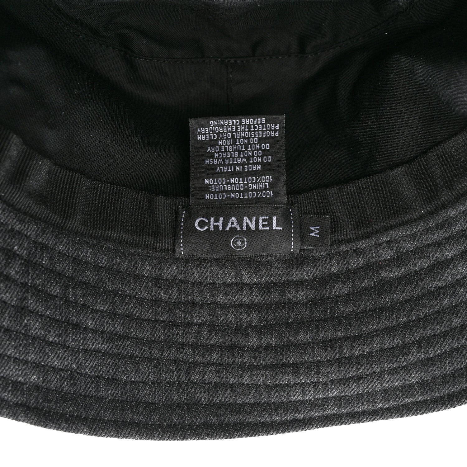 Chanel Fabric Logo Bucket Hat M Grey 8 of 10