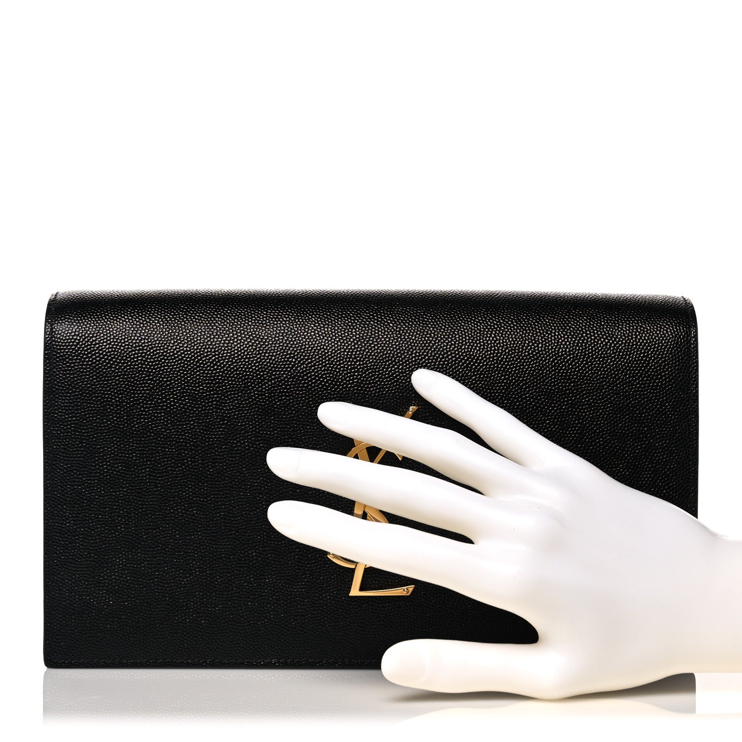 Saint Laurent Grain De Poudre Classic Monogram Kate Clutch Black 2 of 12