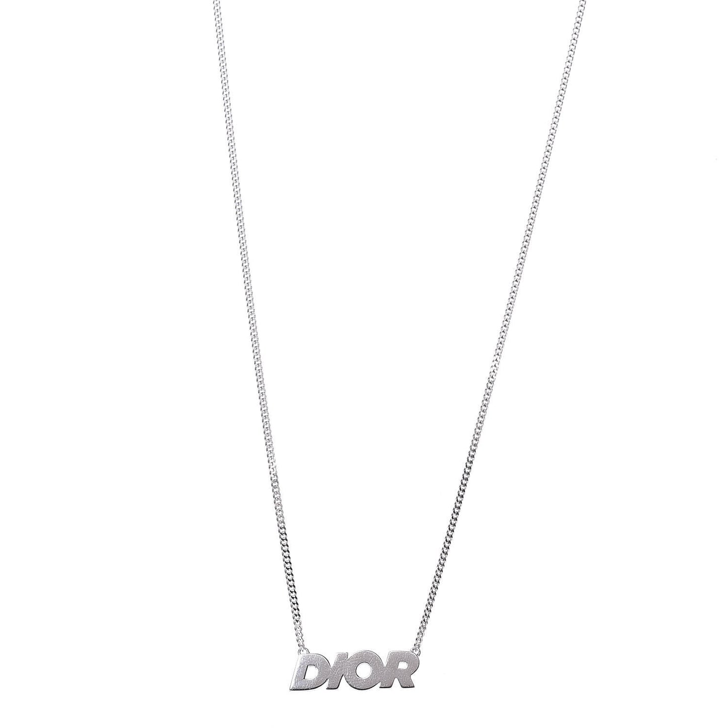 Homme Sterling Silver Logo Pendant Necklace