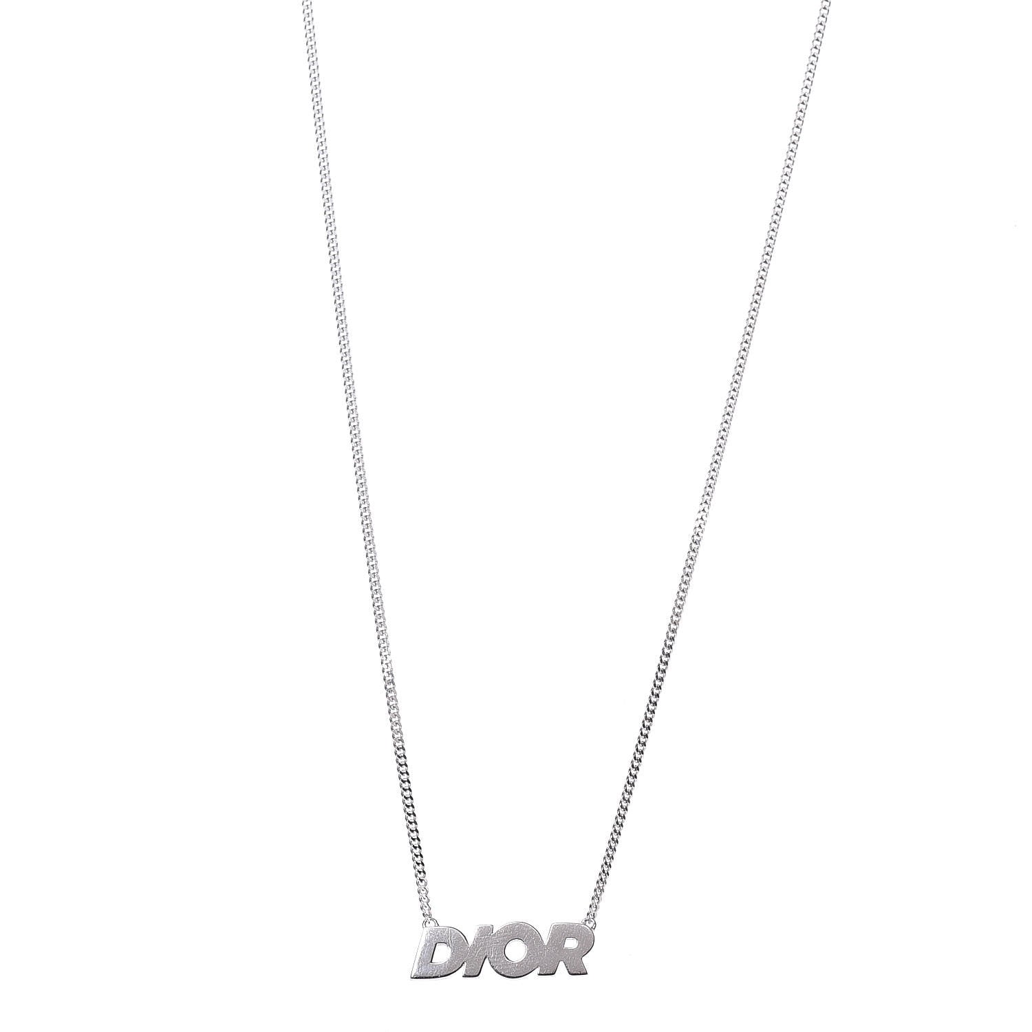 Christian Dior Homme Sterling Silver Logo Pendant Necklace 1 of 6