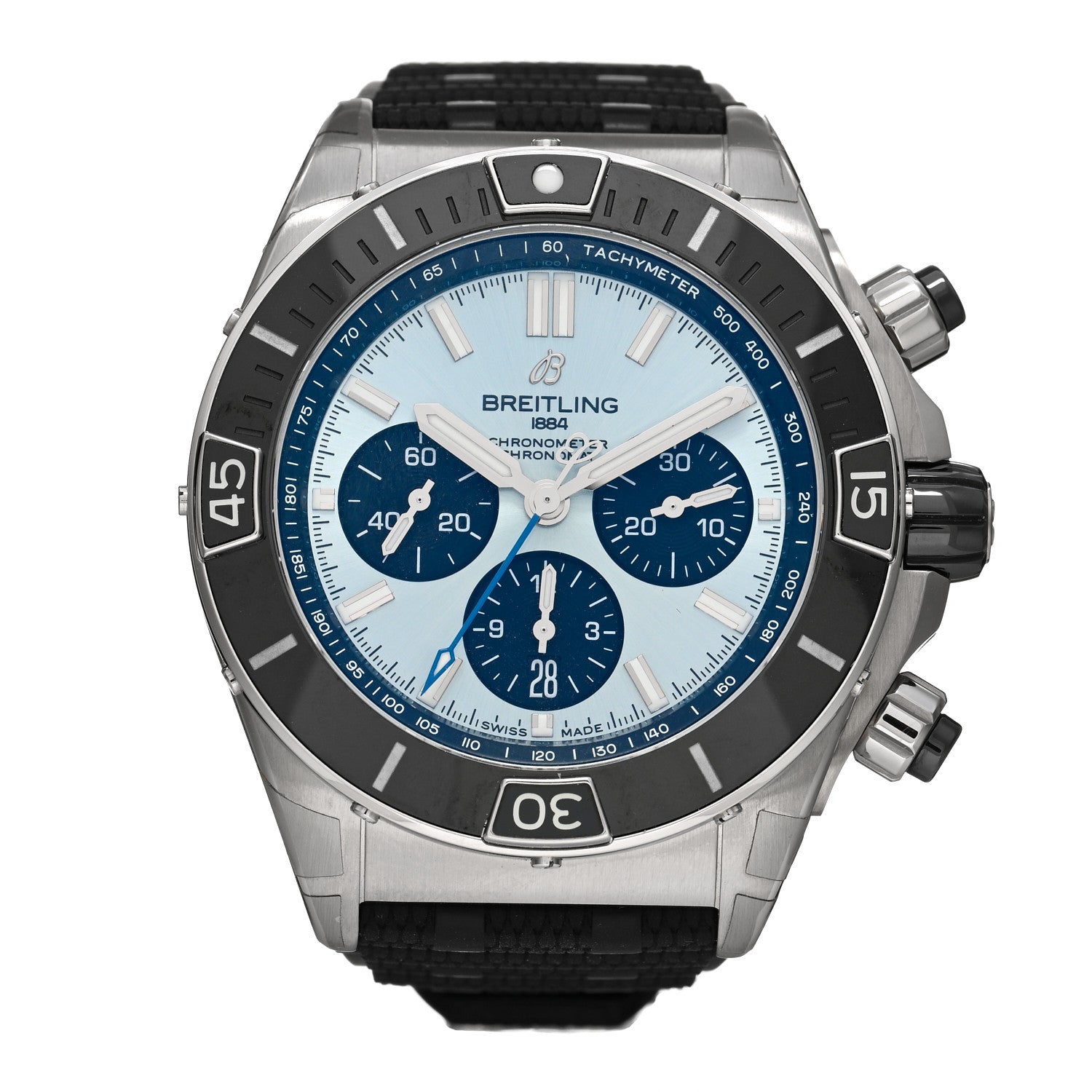 Breitling Stainless Steel Rubber 44mm Chronomat Automatic Watch Ice Blue PB0136251C1S1 1 of 5