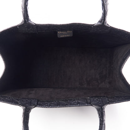 Christian Dior Oblique Calfskin Embossed Medium Book Tote Black 7 of 9