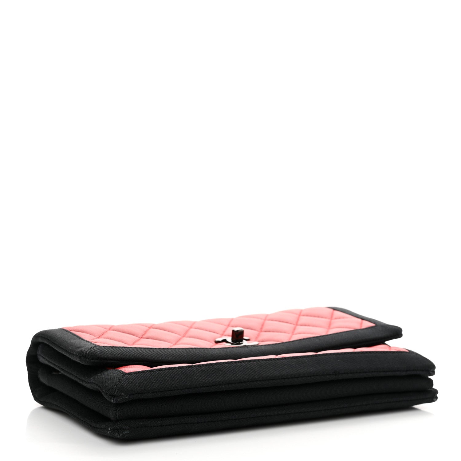 Chanel Lambskin Grosgrain Quilted Flap Red Black 4 of 17