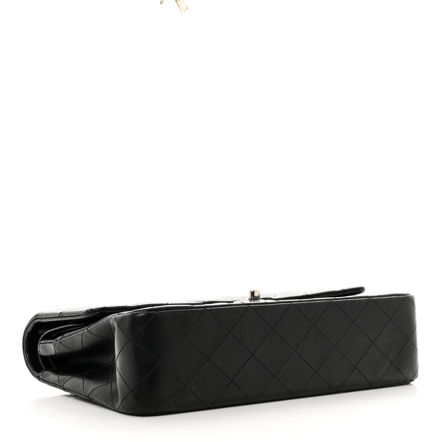 Lambskin Quilted Medium Double Flap Black