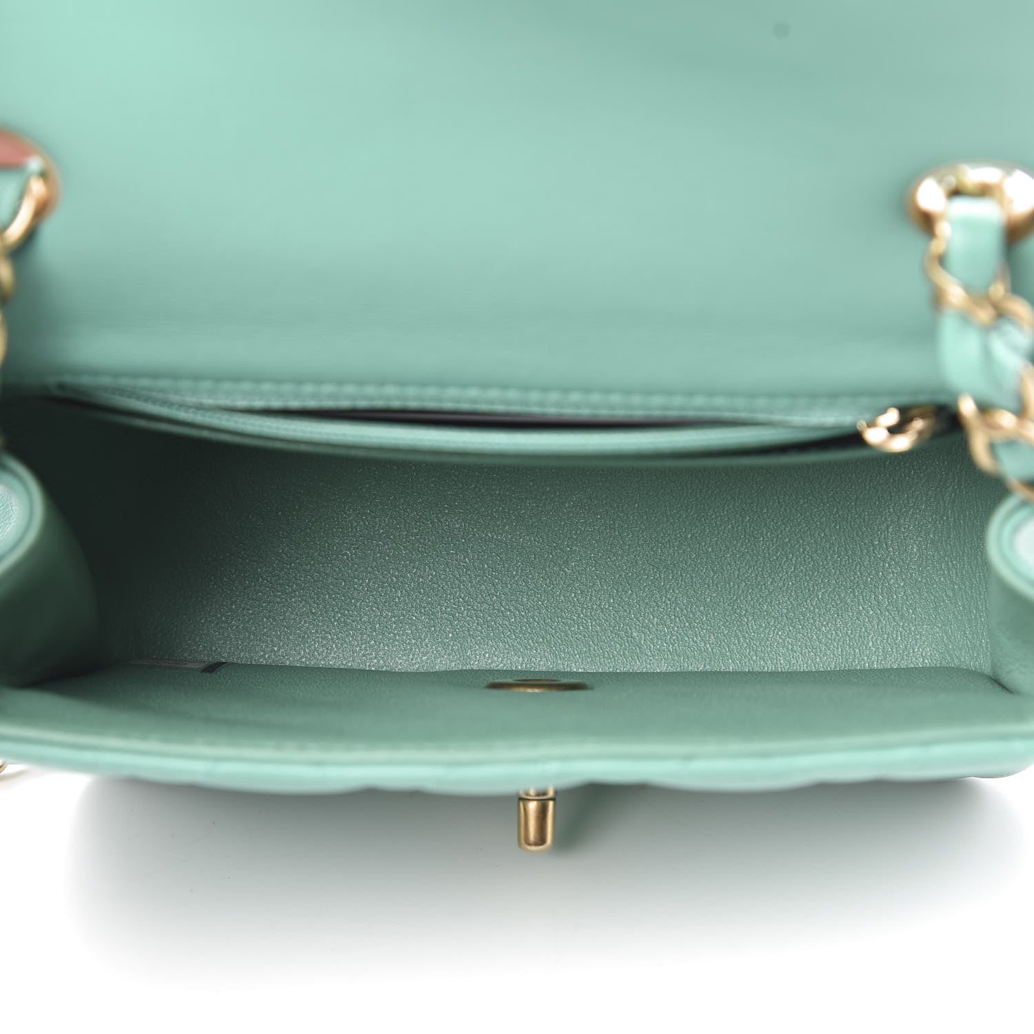 Chanel Lambskin Quilted Mini Square Flap Turquoise 5 of 10