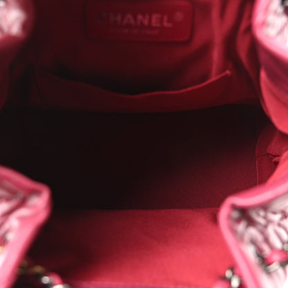 Chanel Aged Calfskin Chevron Quilted Small Gabrielle Backpack Dark Pink 5 of 11