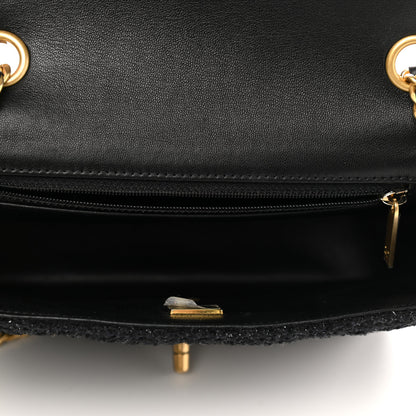 Chanel Tweed Quilted Mini Crystal CC Square Flap Black 5 of 10