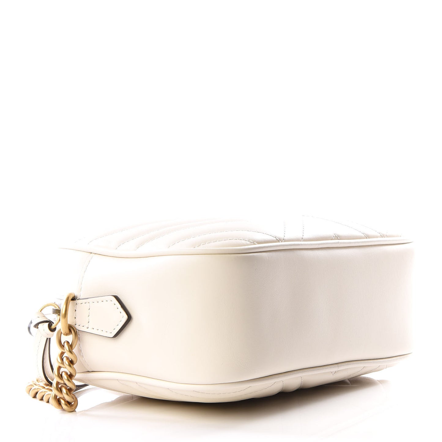 Calfskin Matelasse Small GG Marmont Chain Shoulder Bag White