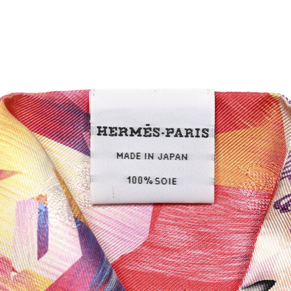 Hermes Silk Marble Fringed Muffler Rose Multicolor 4 of 4