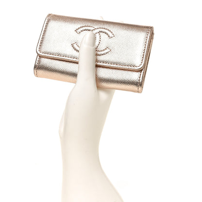 Chanel Metallic Caviar Quilted CC Flap Card Holder Copper 2 of 8