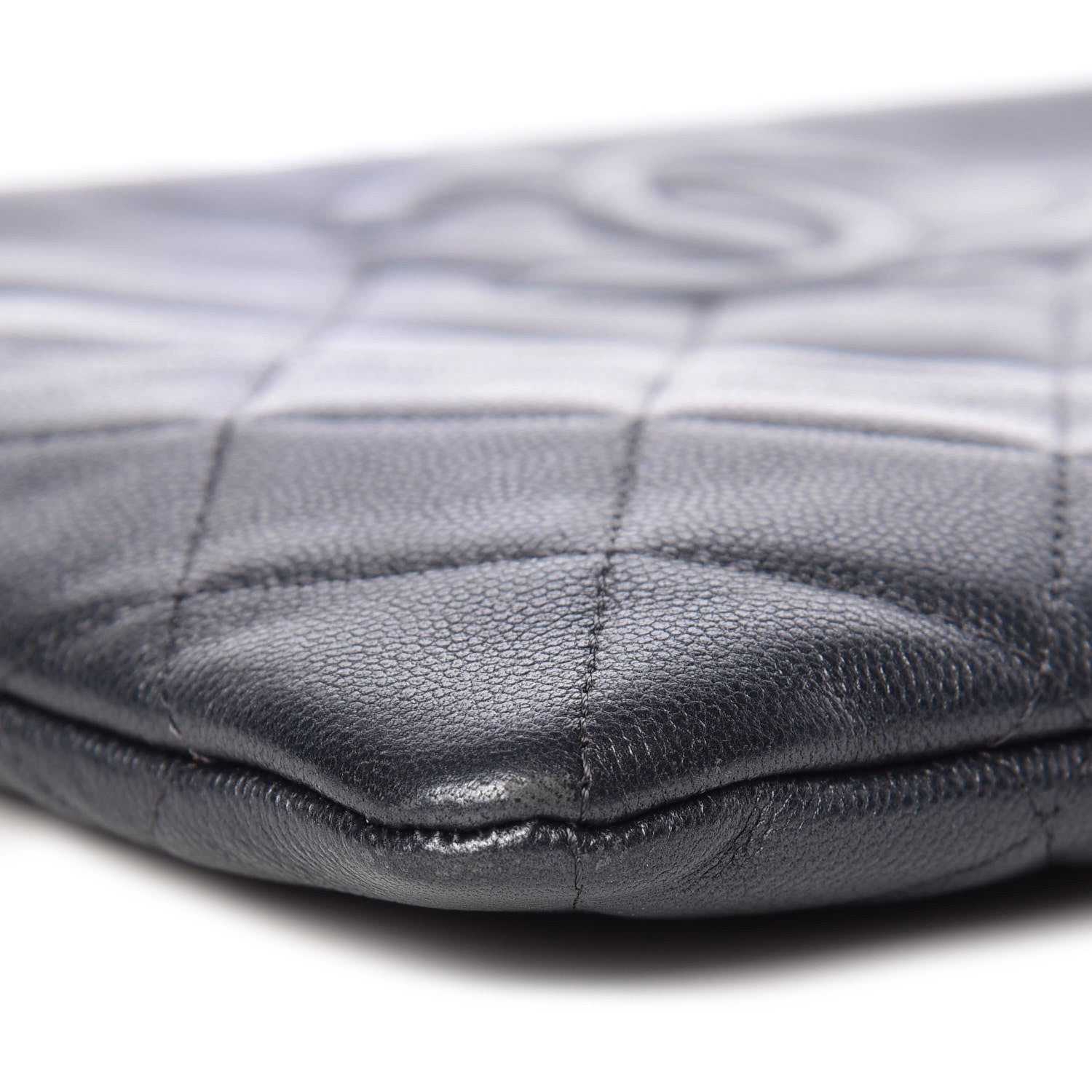 Chanel Metallic Caviar Quilted Medium Maxi CC Cosmetic Case Black 6 of 10