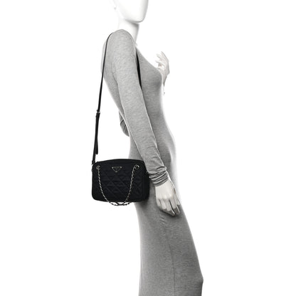 Prada Nylon Tessuto Impuntu Quilted Bandoliera Crossbody Bag Black 2 of 10