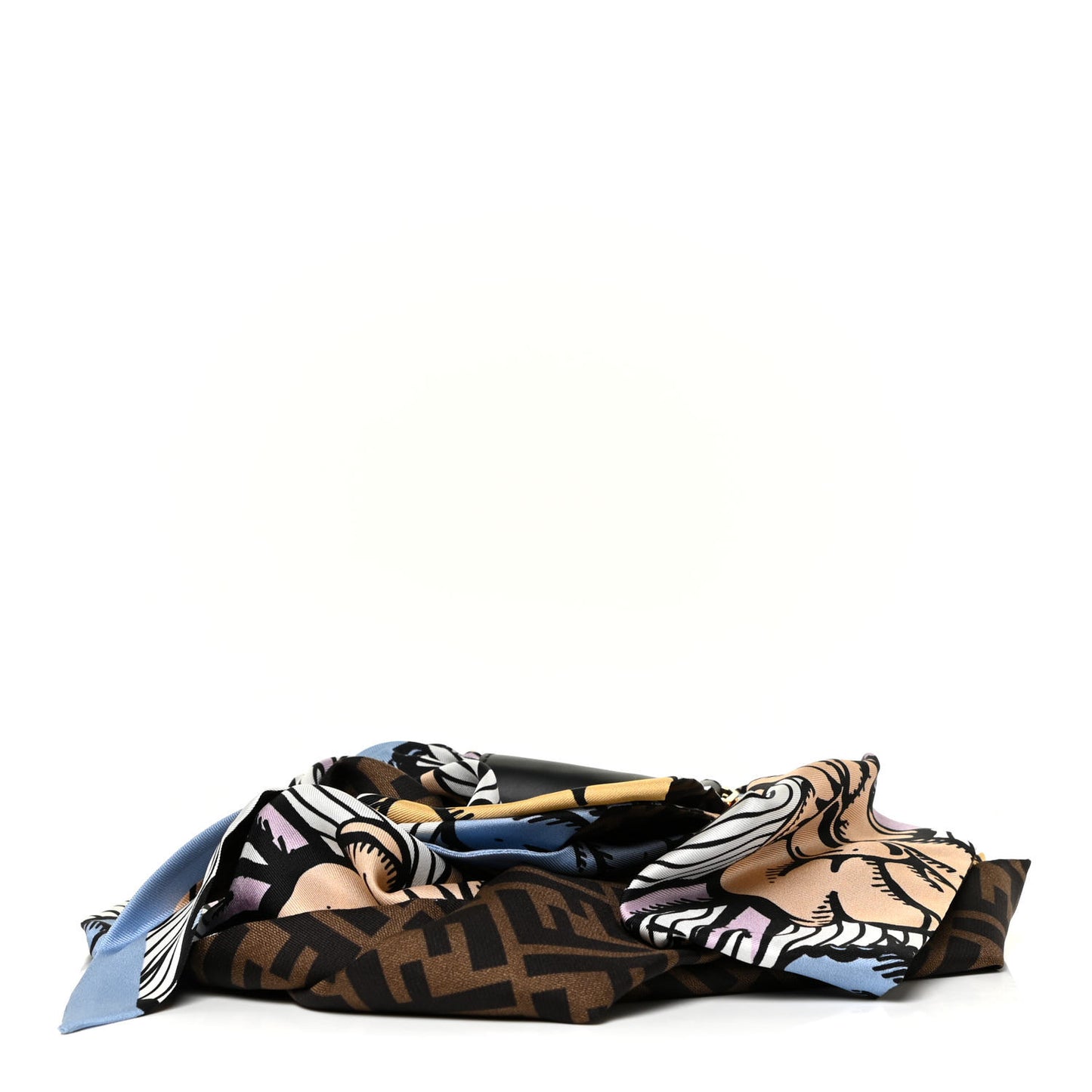 X JOSHUA VIDES Silk Calfskin FF Strap You Brown Multicolor