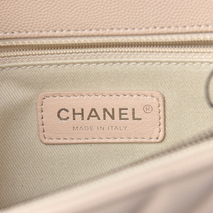 Chanel Caviar Chevron Quilted Small Coco Handle Flap Beige 6 of 11