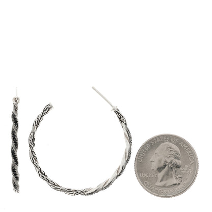 John Hardy Sterling Silver Black Sapphire Classic Chain Hoop Earrings 2 of 5