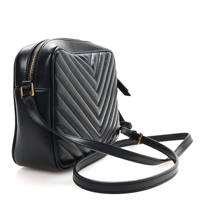 Saint Laurent Calfskin Matelasse Monogram Lou Camera Bag Navy 3 of 11