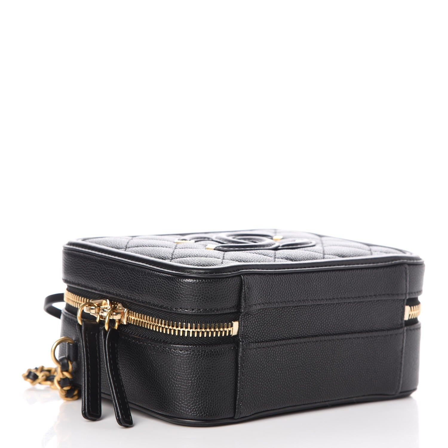 Chanel Caviar Quilted Small CC Filigree Vanity Case Black 4 of 9