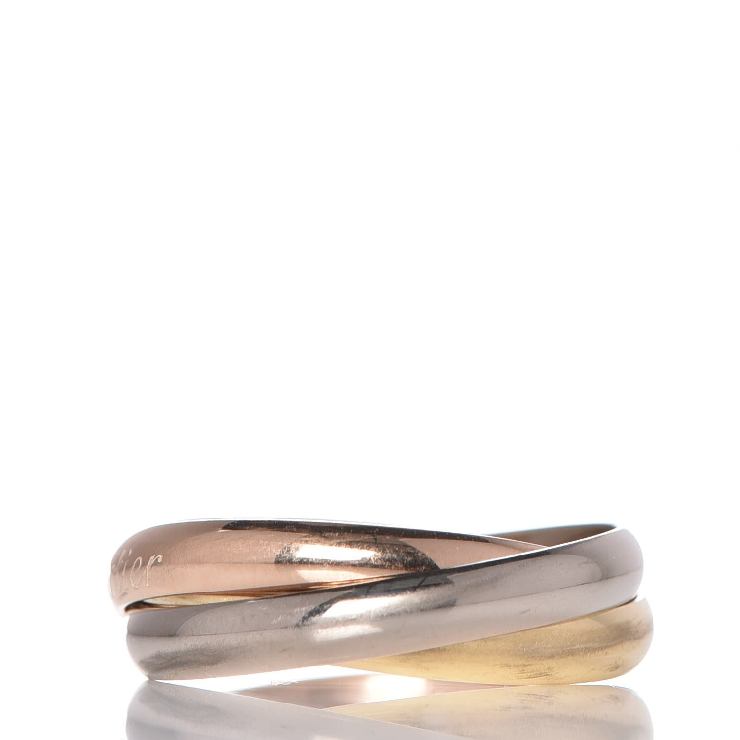 Cartier 18K Pink Yellow White Gold Small Trinity Ring 53 6.25 3 of 8