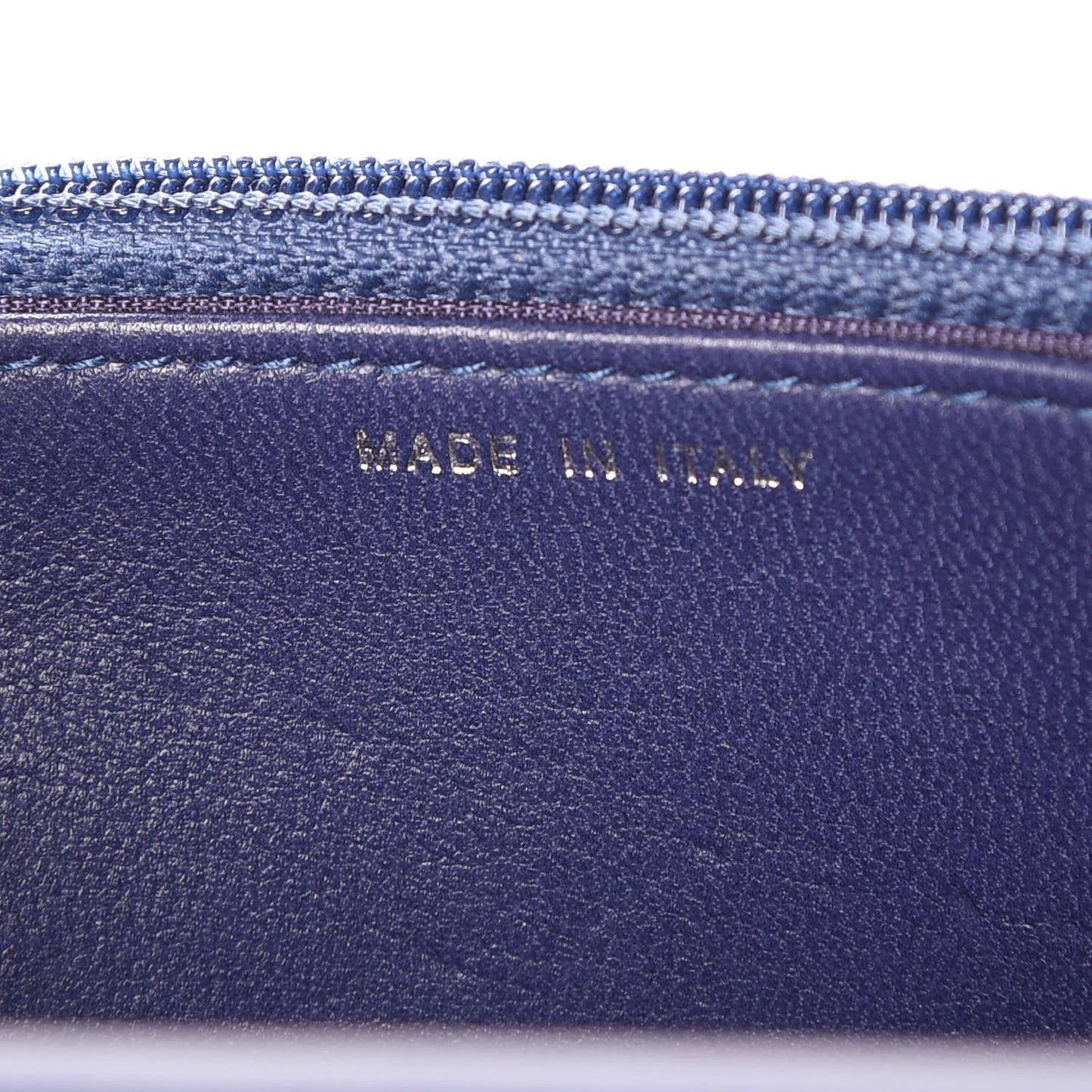 Lambskin Quilted Degrade Wallet On Chain WOC Purple White