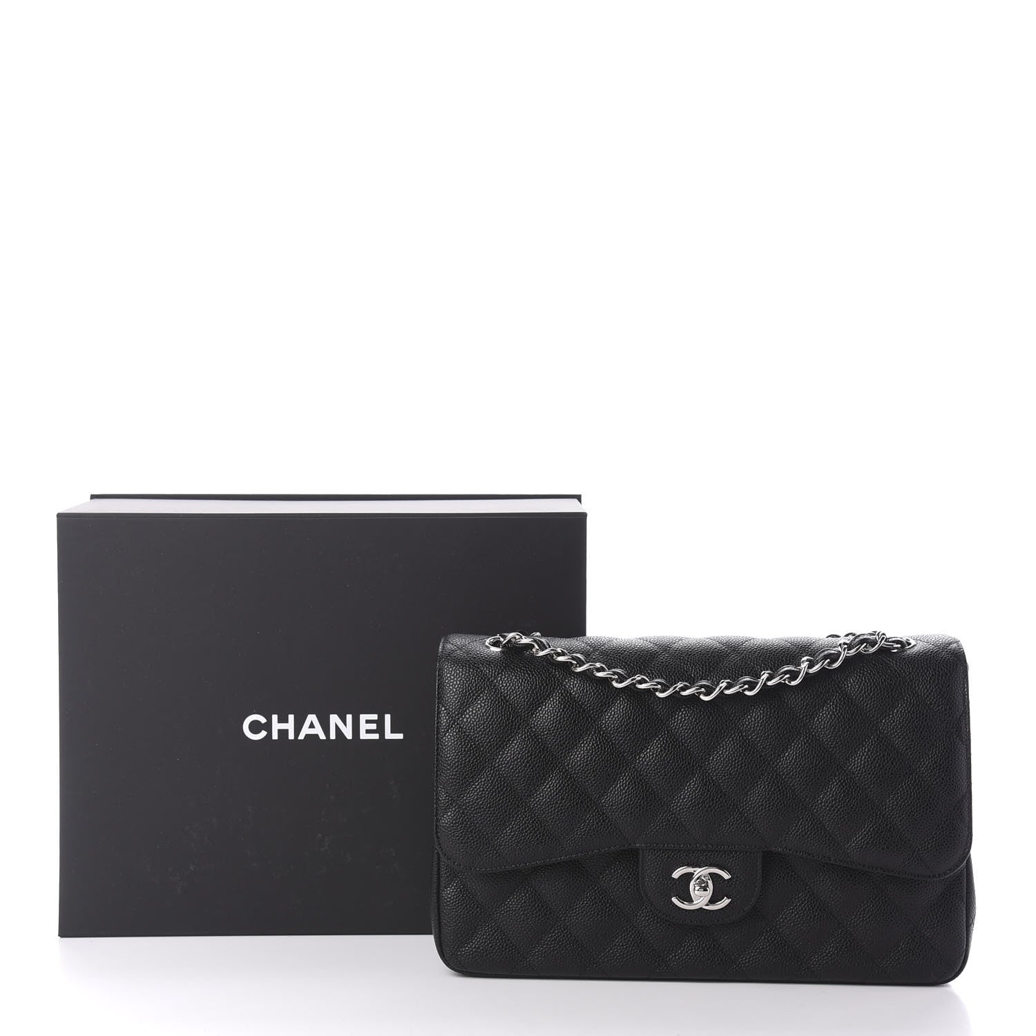 Chanel Caviar Quilted Jumbo Double Flap Black 10 of 10