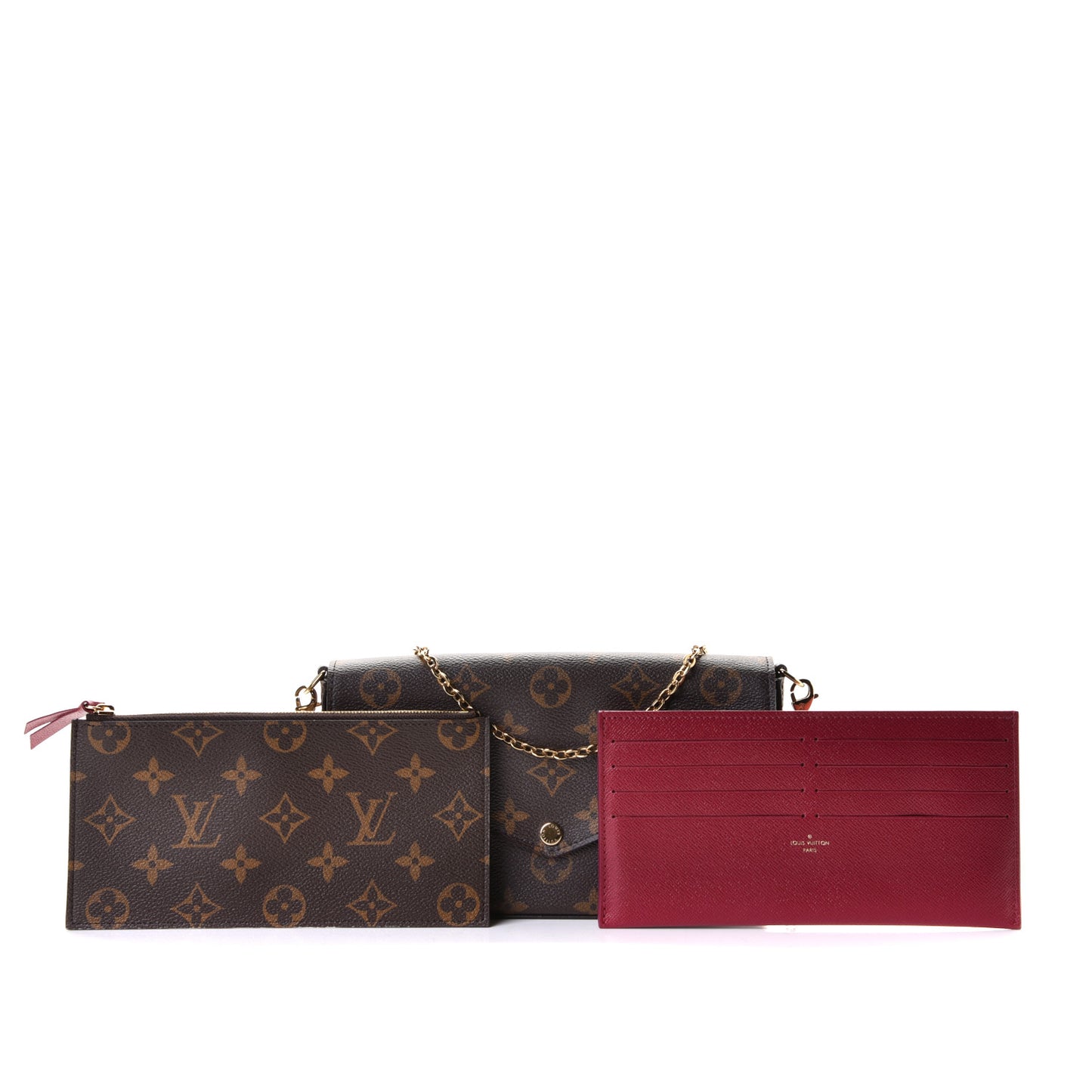 Monogram Pochette Felicie Chain Wallet Fuchsia