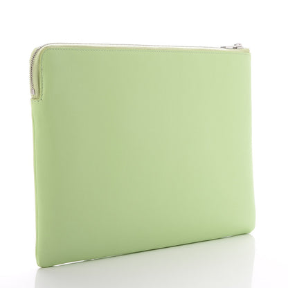 Celine Plastic Bag with Cloudy Lambskin Solo Zip Pouch Clutch Lime 7 of 12