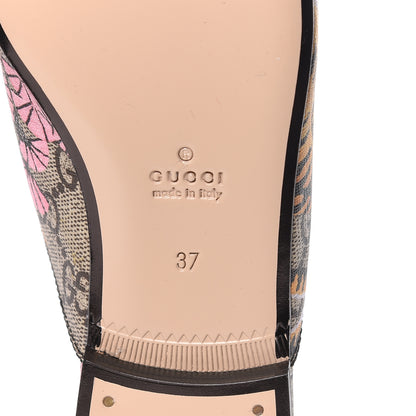 Gucci GG Supreme Monogram Bengal Womens Princetown Slippers 37 Beige Crop Pink 6 of 9