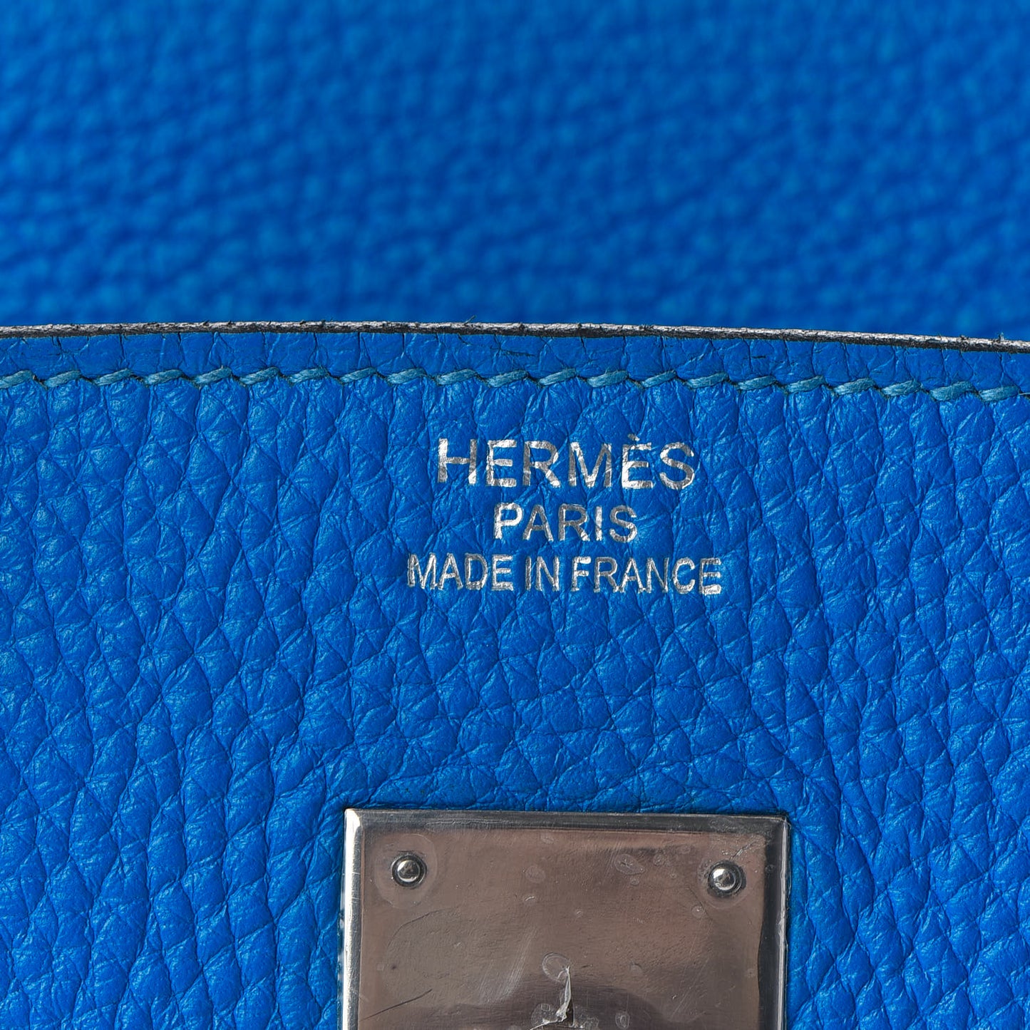 Taurillon Clemence Birkin 35 Bleu Hydra