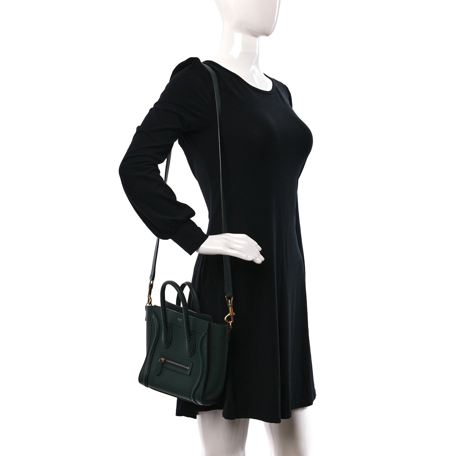 Celine Drummed Calfskin Nano Luggage Amazone 2 of 8