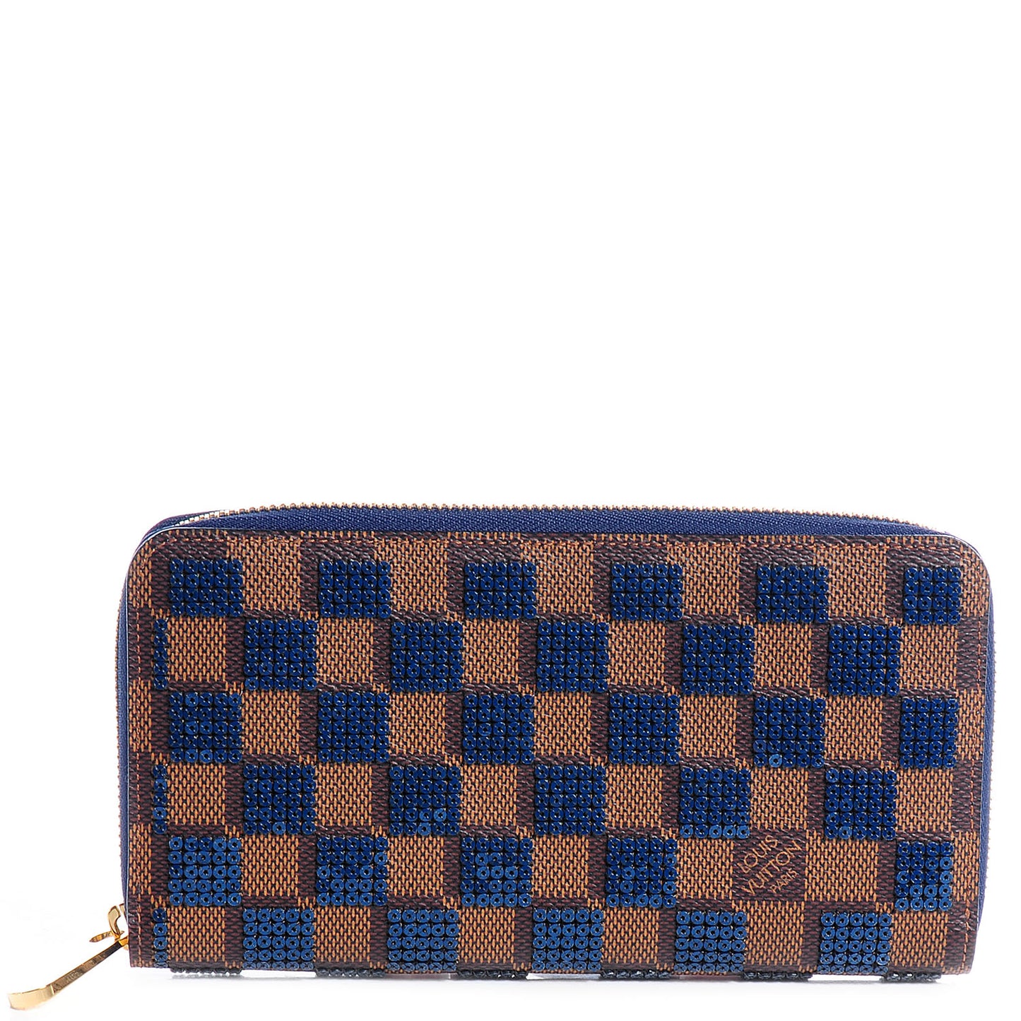 Damier Paillettes Zippy Wallet Blue