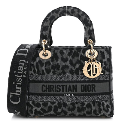 Christian Dior Canvas Mizza Embroidered Medium Lady D-Lite Gray 1 of 16