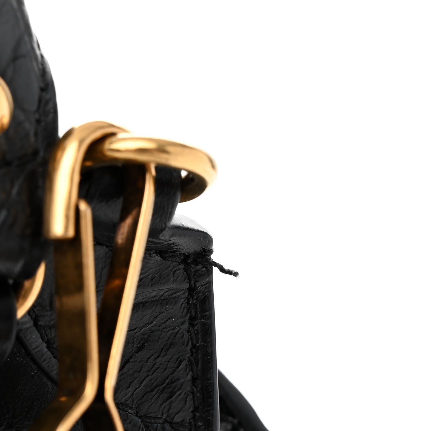 Balenciaga Shiny Supple Calfskin Crocodile Embossed Neo Classic Gold Hardware Mini City Black 10 of 10