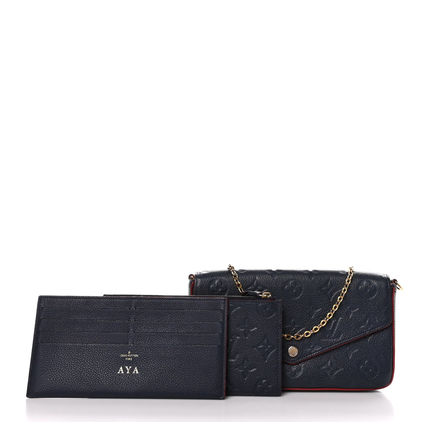 Empreinte Pochette Felicie Chain Wallet Marine Rouge