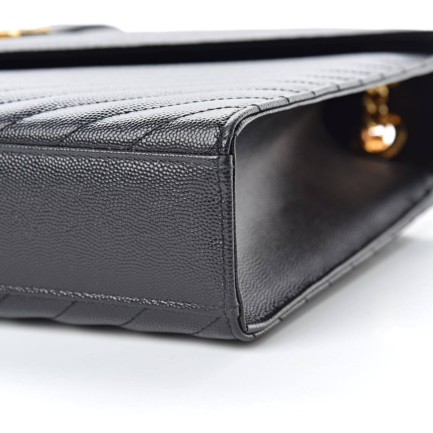 Grain De Poudre Matelasse Chevron Large Monogram Satchel Black