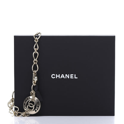 Chanel Metal Pearl Chain CC Paris Pendant Necklace Light Gold 8 of 8