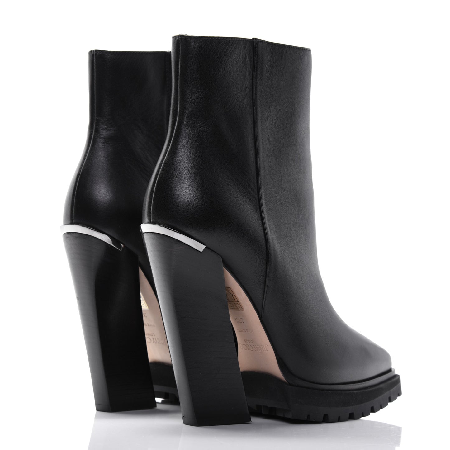 Calfskin Madra 130 Ankle Booties 37.5 Black