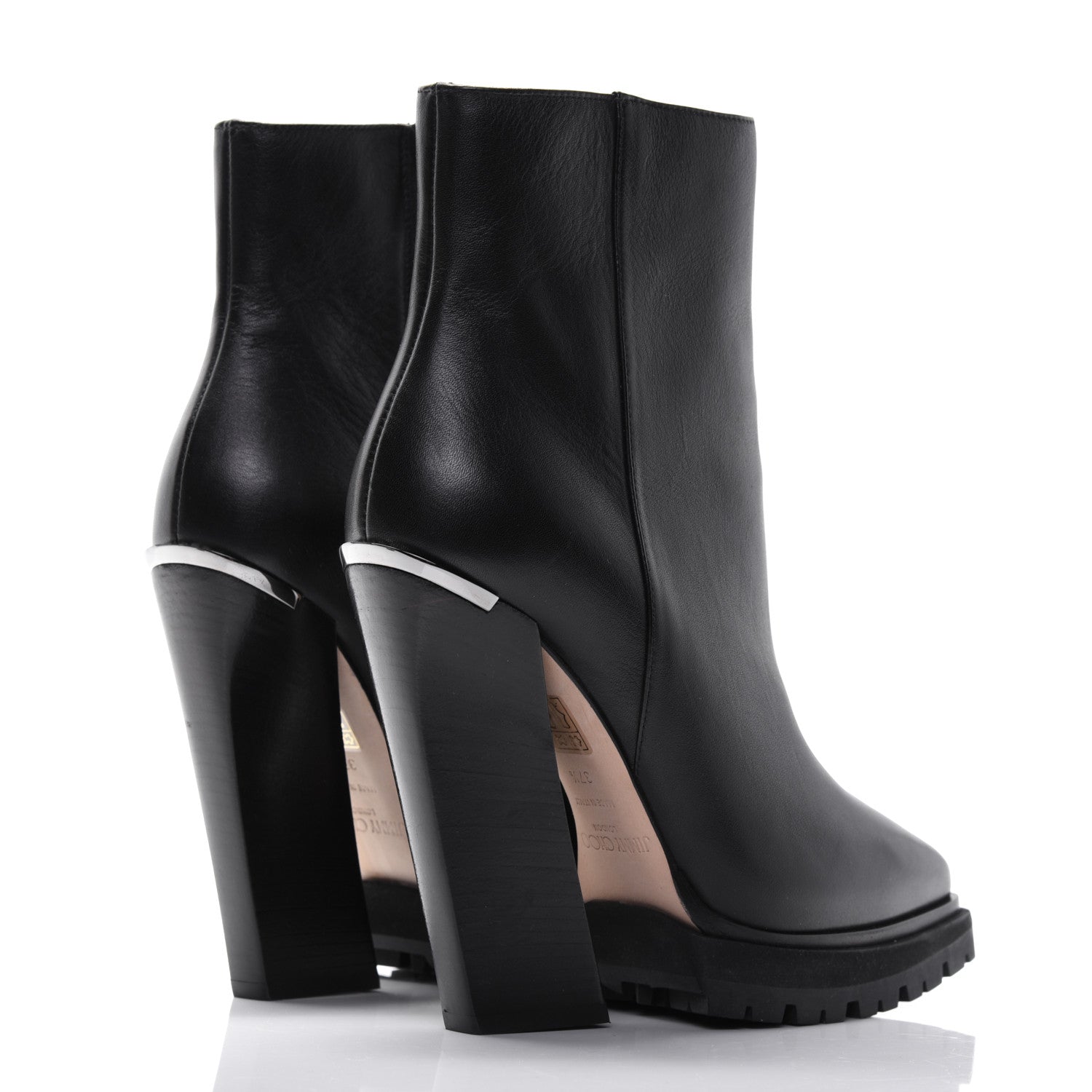 Jimmy Choo Calfskin Madra 130 Ankle Booties 37.5 Black 4 of 10