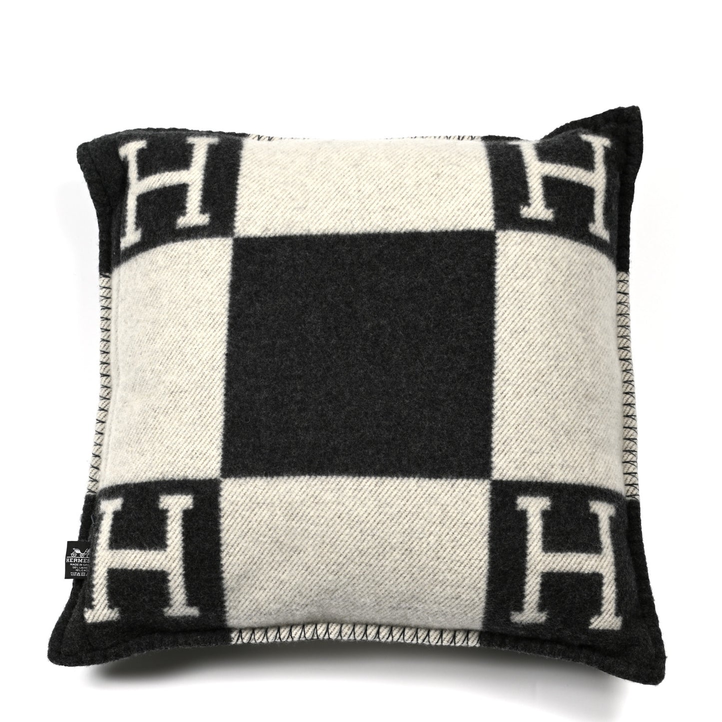 Wool Cashmere Avalon Pillow PM Ecru Gris Fonce
