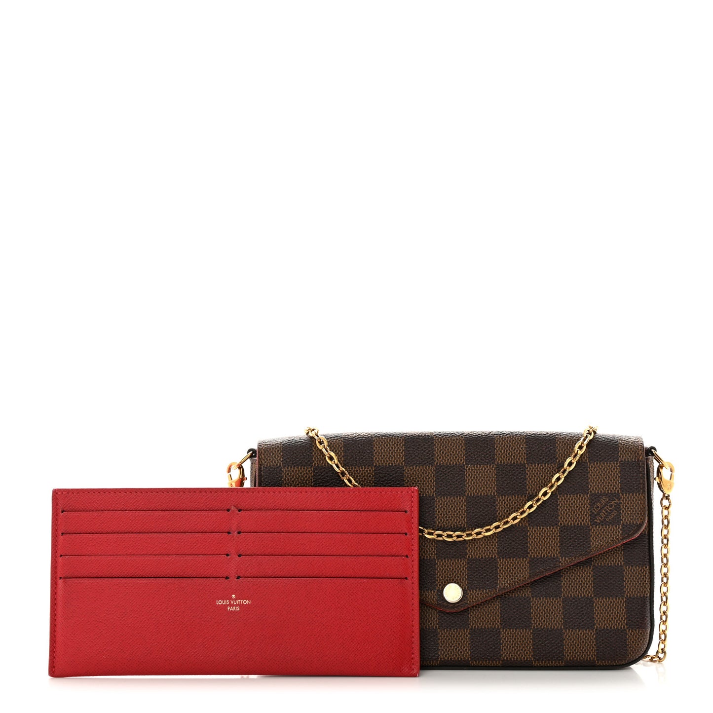 Damier Ebene Pochette Felicie Chain Wallet