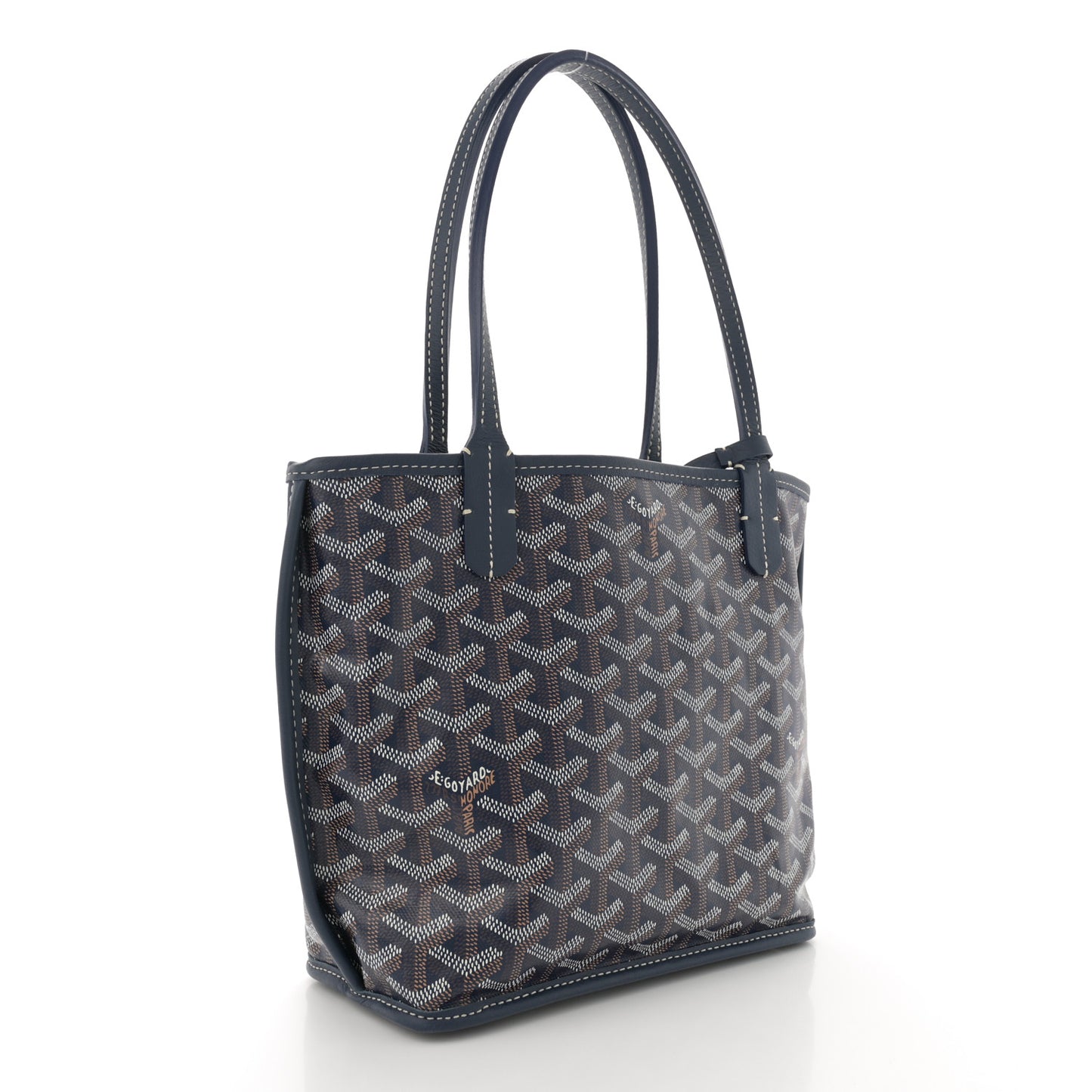 Goyardine Reversible Mini Anjou Navy