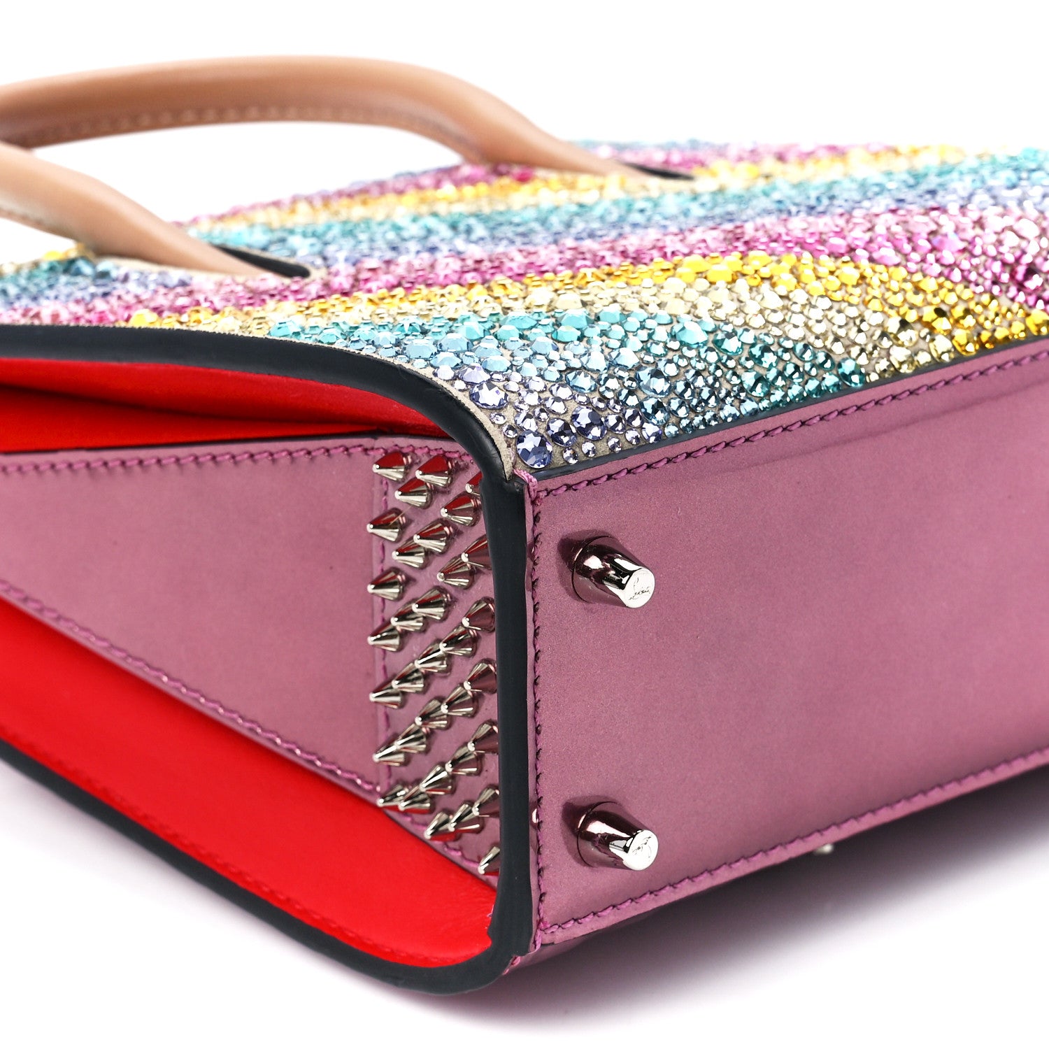 Christian Louboutin Calfskin Crystal Nano Paloma Rainbow 9 of 10