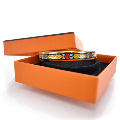 Hermes Thin Enamel Bangle Wheat Print 4 of 5