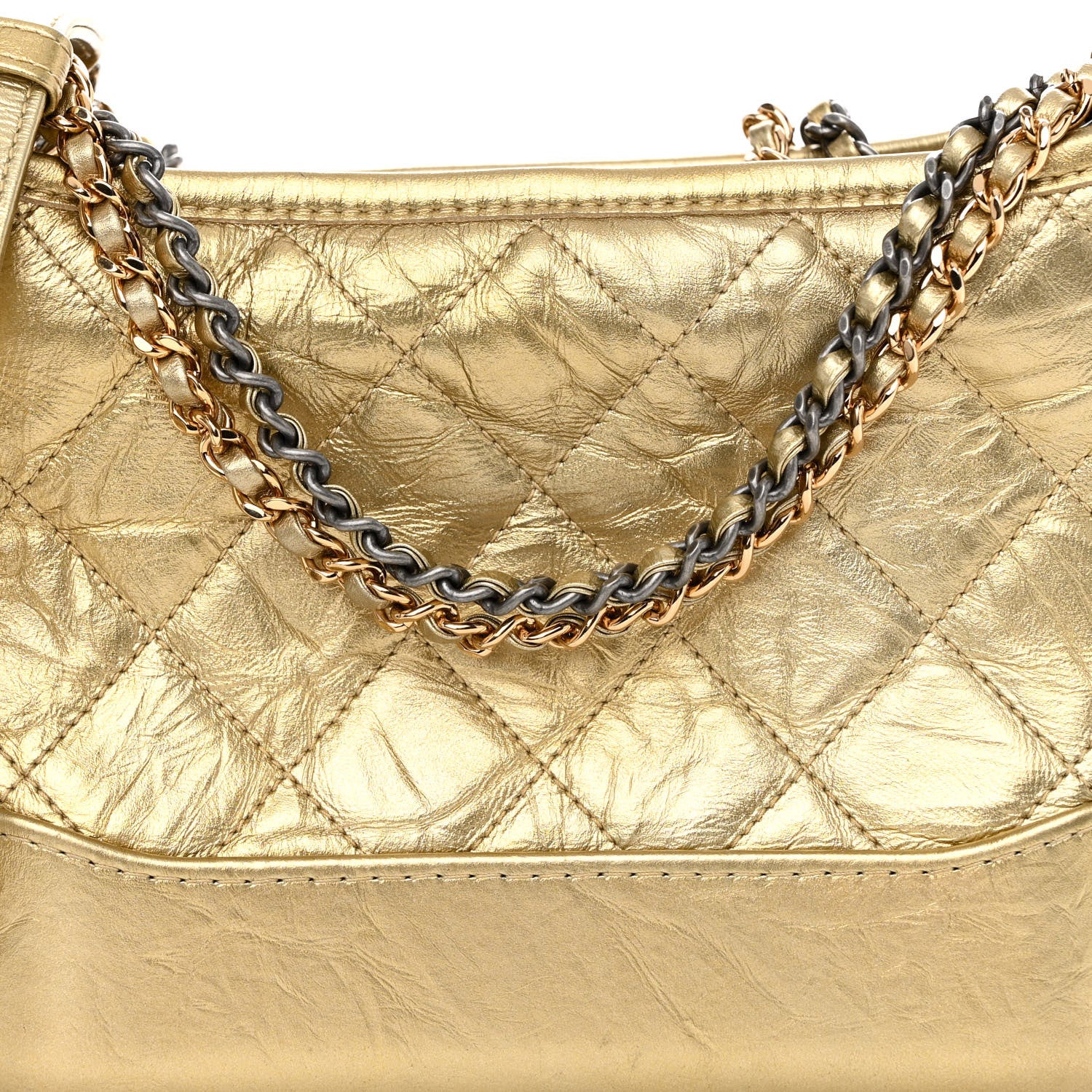 Chanel Metallic Aged Calfskin Quilted Small Gabrielle Hobo Gold 8 of 12