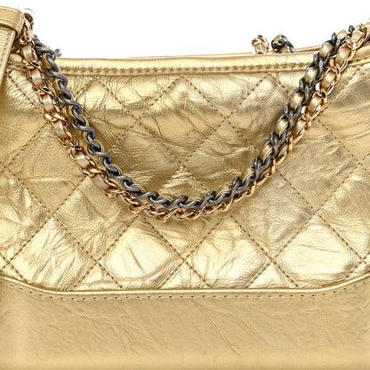 Chanel Metallic Aged Calfskin Quilted Small Gabrielle Hobo Gold 8 of 12