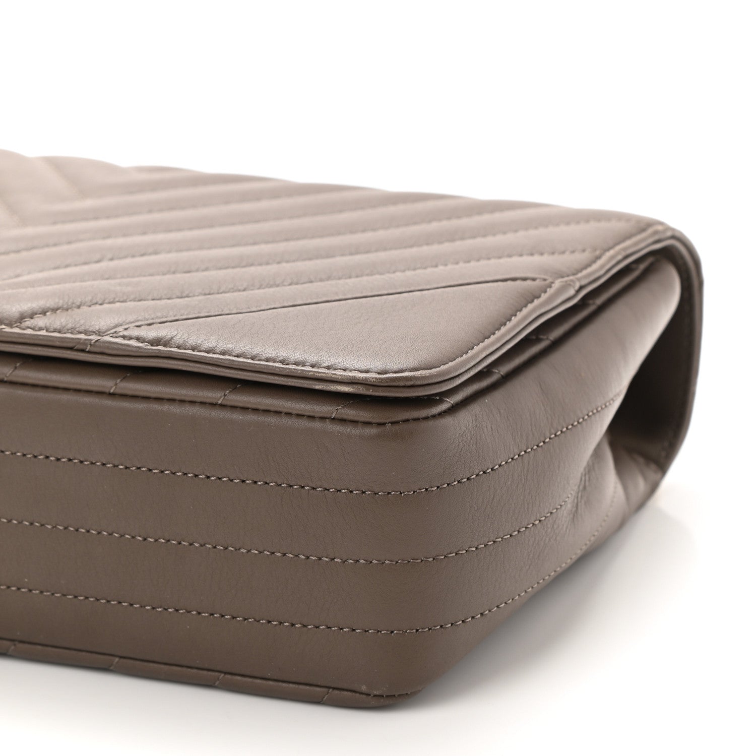 Chanel Calfskin Chevron Quilted Medium Statement Flap Khaki 10 of 10