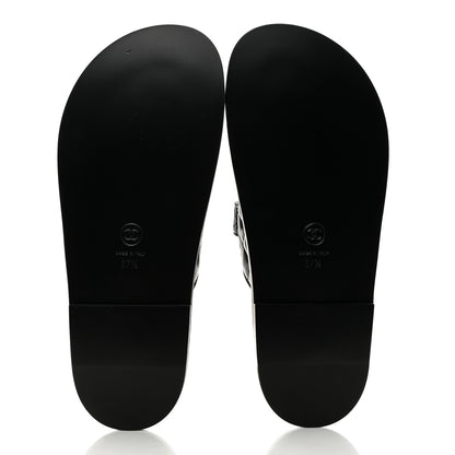 Chanel Lambskin Quilted Velcro Dad Chain CC Slide Sandals 37.5 Black 5 of 9